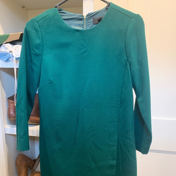 j crew emerald green dress J Crew Emerald Structured crepe dress
